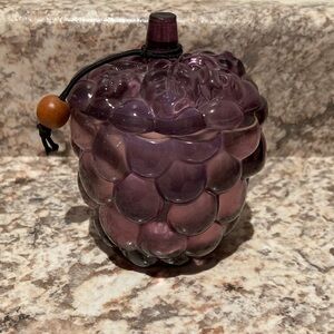Purple Grape-Shaped Glass Candle